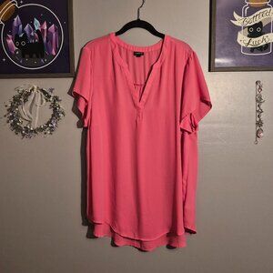 Pink Short Sleeve Blouse